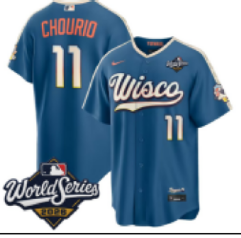 Women Milwaukee Brewers #11 Jackson Chourio Blue Nike 2026 World Series jersey 102104
